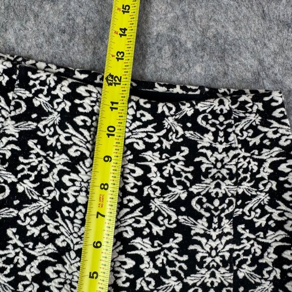 By Anthropologie Flare Pants High Waist Stretch Black White Boho Sz XS - Picture 9 of 13